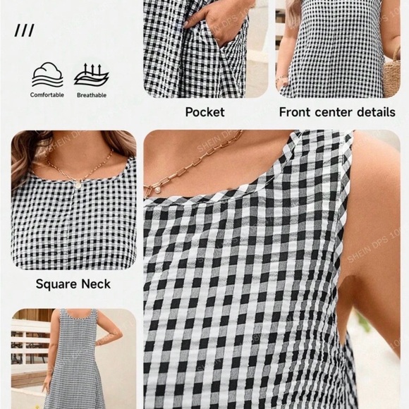 Black and White Gingham Maxi Dress - Picture 2 of 3